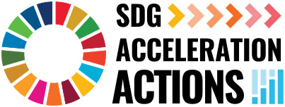 SDG Acceleration Actions logo: the multicoloured UN Sustainable Development Goals wheel beside the words SDG ACCELERATION ACTIONS.